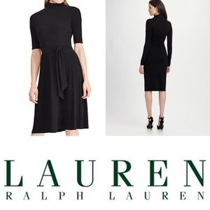 Ralph Lauren Jersey Mock Neck Dress Sz 10